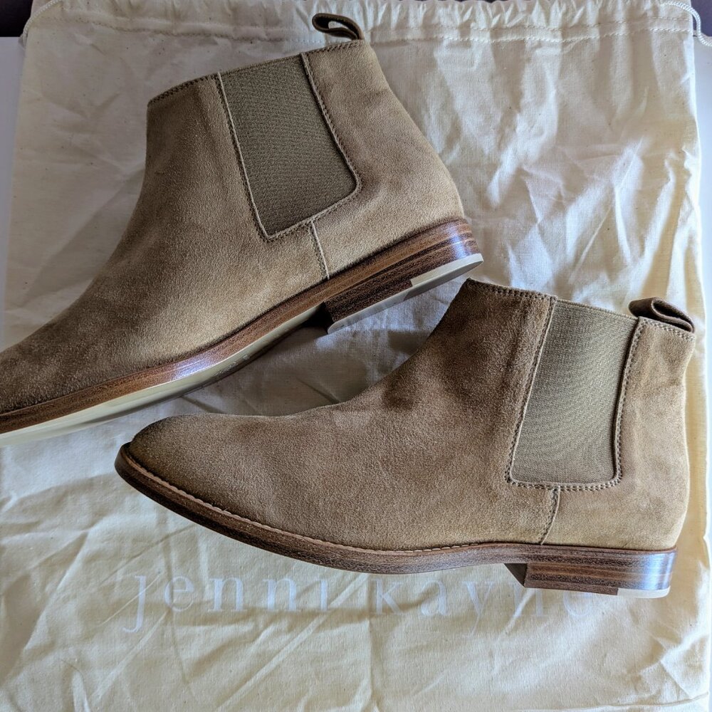 JENNI KAYNE Dark Sand Suede Chelsea Boots EU37 US7 - MADE IN ITALY NWOT - Picture 3 of 10
